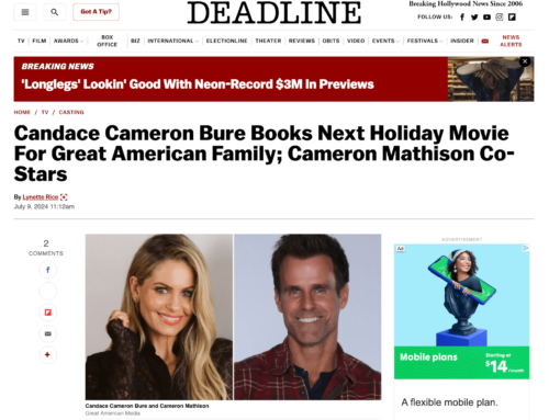 GERALD TO EXECUTIVE PRODUCE BURE AND MATHISON CHRISTMAS MOVIE FOR GREAT AMERICAN FAMILY!